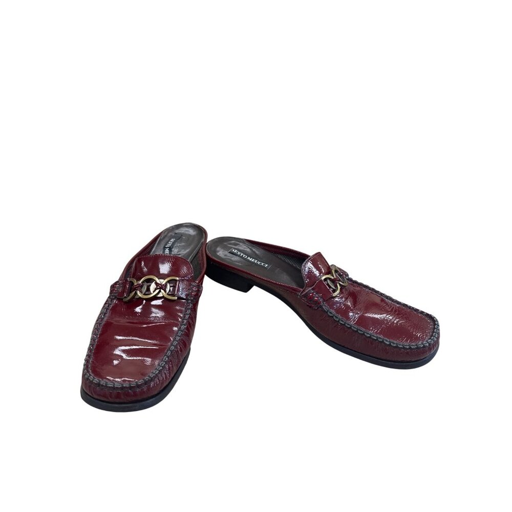 Sesto Meucci Womens Red Patent Leather Slip-On sandals Size 10 SKU 8290